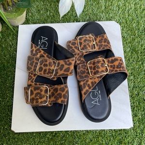 AGL Sabina Leopard Print Double
Buckle Slides size 37.5